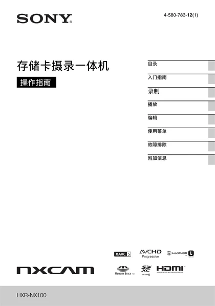 sony 索尼HXR-NX100